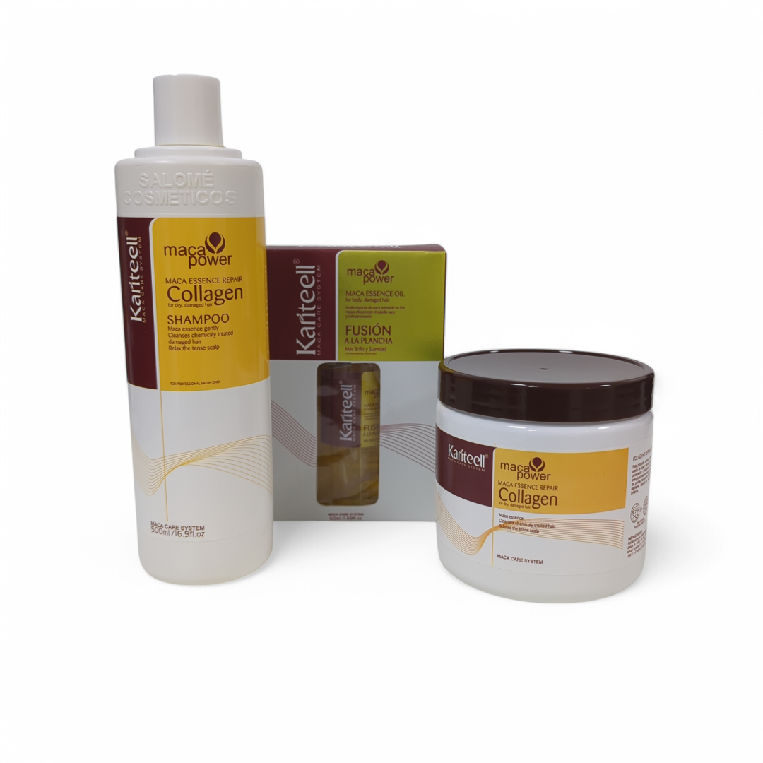 Línea hidratante y laceadora Colagen Kariteell de 3 pasos (amarilla)