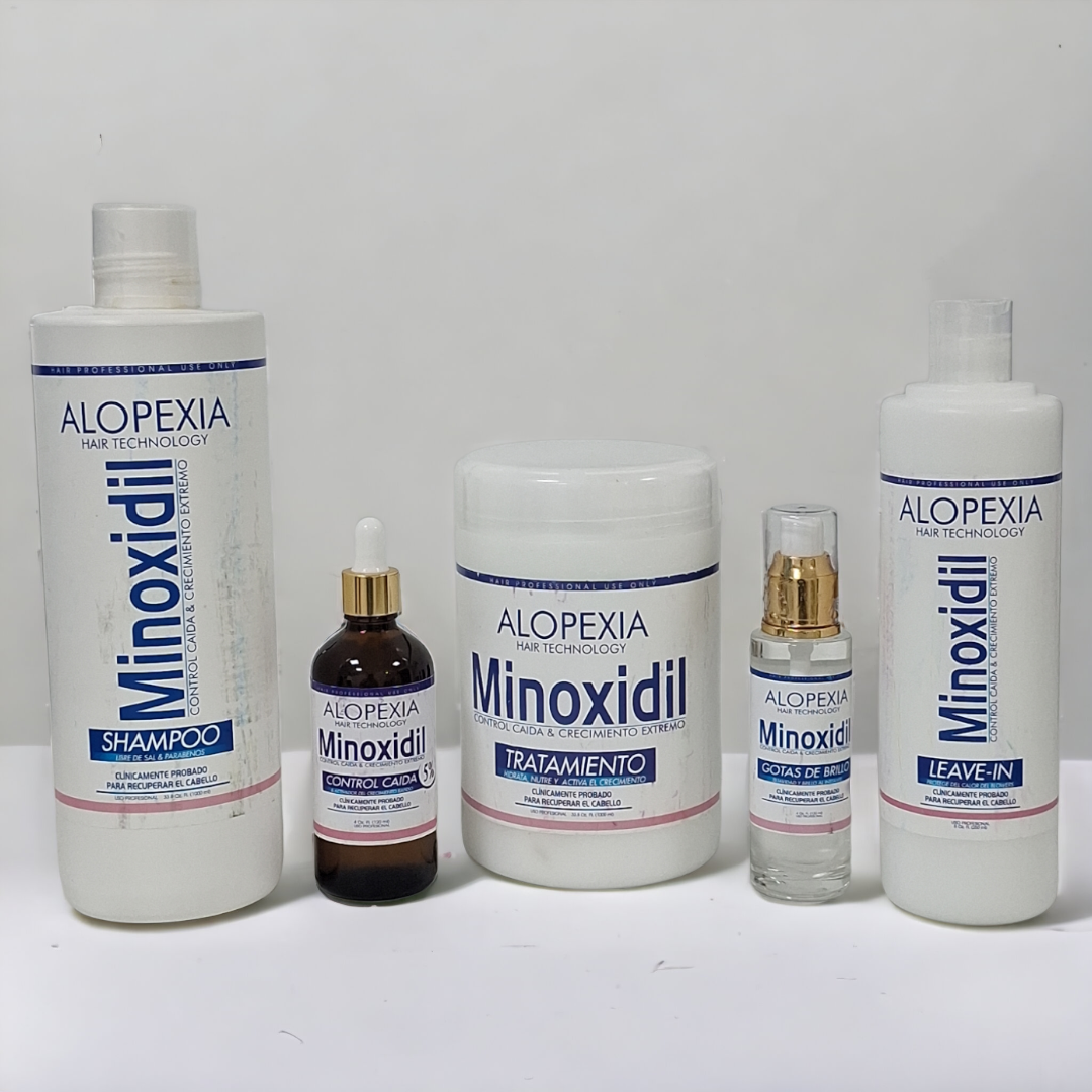 Línea Alopexia Minoxidil Control de caída y crecimiento extremo - 5 pasos